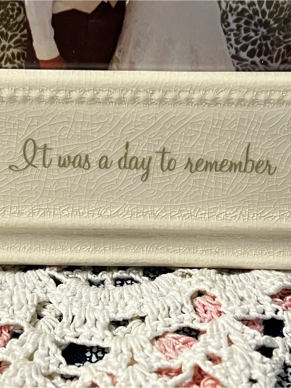 Grasslands Road Our Wedding Day Ceramic Frame - 4x6 Tabletop/Wall Decor
